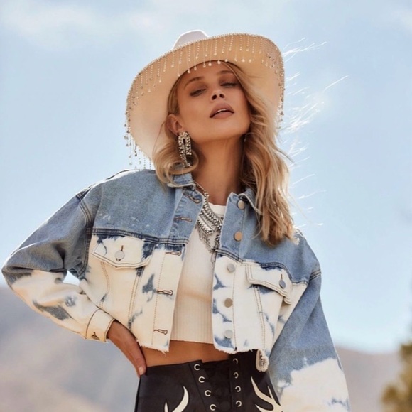 12th Tribe Jackets & Blazers - 12th Tribe Cropped Denim Jacket